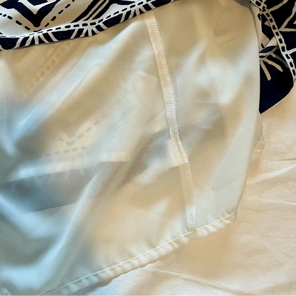 Caribbean Seas Navy Blue and White Print Shift Dress - Picture 3 of 5